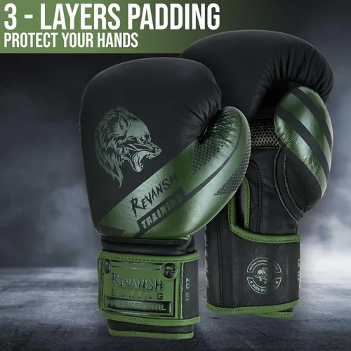 Miniatura 6 de Revansh Boxing Gloves Premium Matte Cowhide Leather Gloves for Boxing, MMA, Muay Thai, Kickboxing, Durable, Comfortable, Protective Gloves for