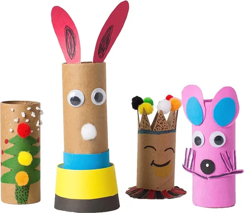 Miniatura 6 de Paquete de 60 tubos de cartón grueso para manualidades - Rollos de manualidades a granel - Tubos redondos de cartón - Manualidades con rollos