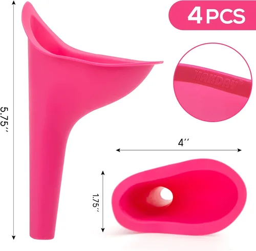 Miniatura 2 de Urinario femenino para mujeres, dispositivo portátil para orinar 4 unidades, embudo para orinar para viajes, camping, senderismo y actividades al