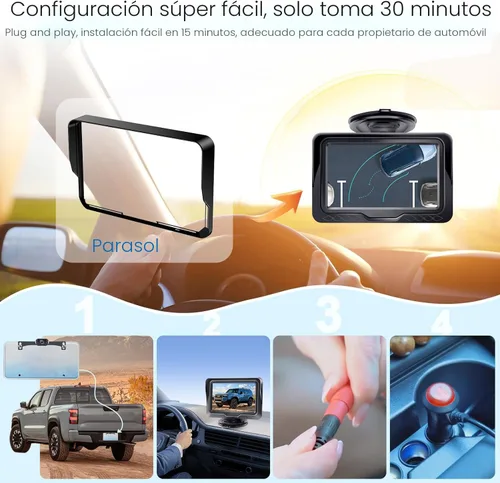 Miniatura 2 de Cámara de Copia de Seguridad con Fácil Instalación Plug-Play: Cámara de Visión Trasera HD 1080P Sin Retraso, Impermeable - Visión Nocturna Clara