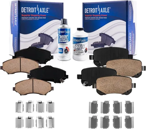 Miniatura 114 de Detroit Axle - Pastillas de freno de cerámica delanteras Reemplazo de pinza de freno derecha para Dodge Ram 1500 Dakota, Ram 1500 Classic - Juego