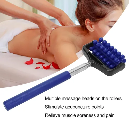 Miniatura 2 de Rodillo de masaje de espalda, rodillo telescópico masajeador de goma para dolor muscular, cuello, brazo, pierna, espalda, cuerpo hombres y mujeres