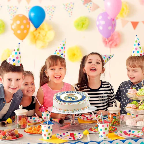 Miniatura 5 de 7.5 Madrid Elite - Decoración redonda comestible para tartas de cumpleaños, pastel de cumpleaños