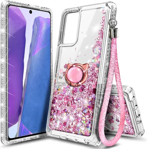 Miniatura 59 de NGB Diseñada para funda Samsung Galaxy Note 10+ (Plus), Rosa/Aguamarina Funda con Purpurina Líquida Brillante Linda para Mujeres Niñas Niños
