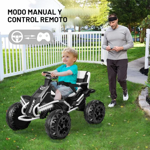 Miniatura 6 de ANPABO Juguete de Montar 24V 4x4 para Niños Grandes, Motores 4x200W, 5MPH, Automóvil para Niños con Control Remoto para Padres, Asiento Ancho Blanco
