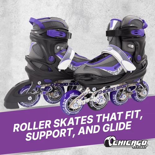 Miniatura 3 de CHICAGO Skates Patines ajustables para niños en línea Púrpura