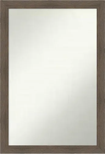 Miniatura 319 de Amanti Art Espejo de pared personalizado no biselado (24 x 27 pulgadas), marco estrecho de nogal chipre - varios tamaños personalizados - Espejo