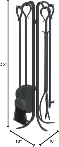 Miniatura 4 de Pilgrim 18002 Juego de herramientas forjadas de 5 piezas, 33 pulgadas de alto, color negro