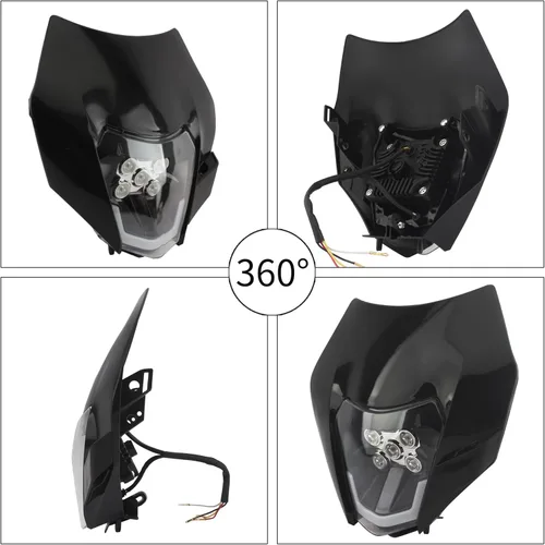 Miniatura 3 de Faro delantero LED para Dirt Bike, kit de lámpara de cabeza universal para motocicletas compatible con Motocross, Pit Bike, Enduro, ATV, Supermoto