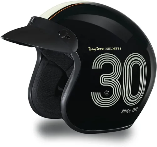 Miniatura 9 de Daytona Helmets Casco de motocicleta de cara abierta de 3/4, aprobado por DOT, ligero y cómodo, diseño vintage para scooter, crucero y bicicletas