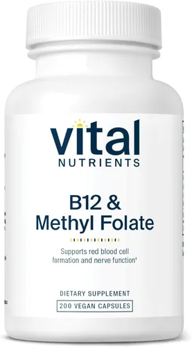 Miniatura 6 de Vital Nutrients Vitamina B12 y folato de metilo - Suplemento vegano de folato metilado y B12 - 5-MTHF Plus B12 apoya el sistema nervioso