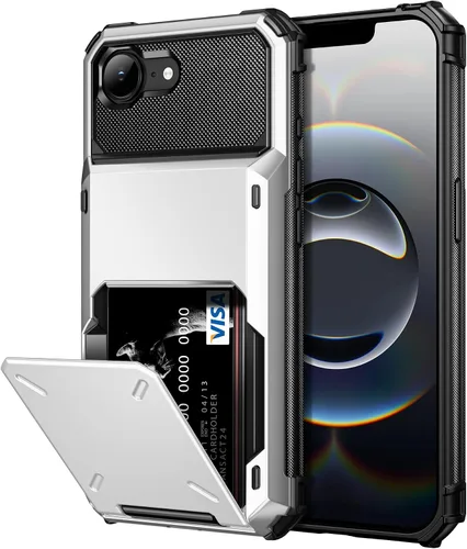 Miniatura 8 de Vofolen Funda compatible con iPhone 12, cartera 5G, 4 ranuras para tarjetas, tarjetero con bolsillo oculto, doble capa, cubierta trasera protectora