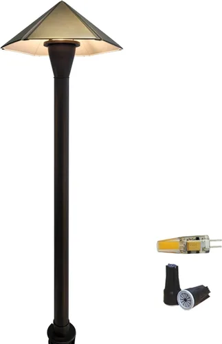 Miniatura 10 de COLOER - Iluminación de bajo voltaje para pasarela de latón para exteriores con acabado en bronce, paquete de 1 unidad con bombilla LED G4, 9-17V