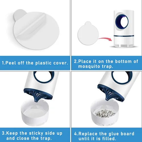 Miniatura 5 de Trampa para mosquitos, tableros de pegamento recargables adhesivos, paquete de 12 unidades, 4.13 pulgadas, se adapta a la mayoría de los modelos