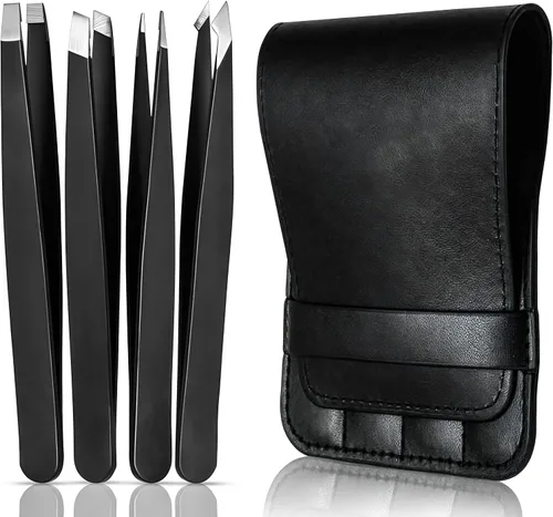Juego de pinzas, pinzas profesionales de acero inoxidable para cejas, gran precisión para depilación facial, astillas y depilación encarnada, pinzas