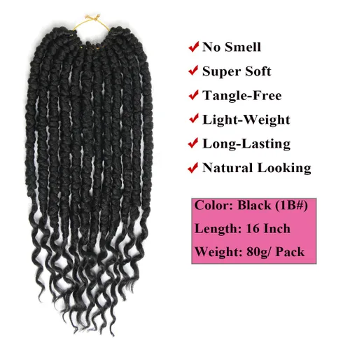 Miniatura 3 de Paquete de 8 extensiones de cabello de ganchillo de 12 pulgadas, trenzas de ganchillo senegalesas, rizados, con rizos de resorte, para mujeres
