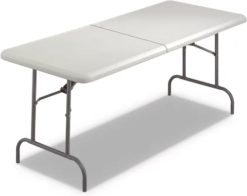 Iceberg IndestrucTable Too 1200 Series - Mesa plegable central, interior/exterior, platino, 30 pulgadas de ancho x 72 pulgadas de largo x 29