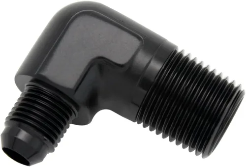 Miniatura 79 de Adaptador de tubo de manguera de combustible de aluminio recto 16AN acampanado a 3/4" NPT macho Unión de rosca negro