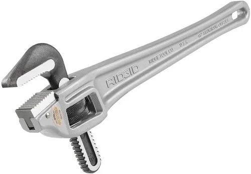 Miniatura 2 de RIDGID 31125 Juego de llaves de tubo de aluminio de 18 pulgadas y 31120 de 14 pulgadas con cabeza de mandíbula de gancho estrecho para espacios