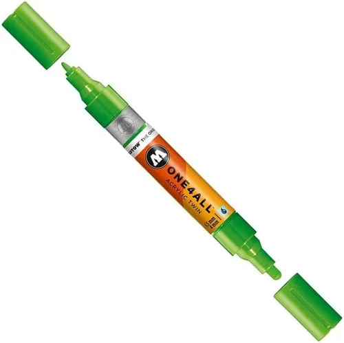 Miniatura 26 de Molotow ONE4ALL - Marcador acrílico de doble bomba, puntas de 0.059 in y 0.157 in, luz Amazonas, 1 cada uno (227.423)