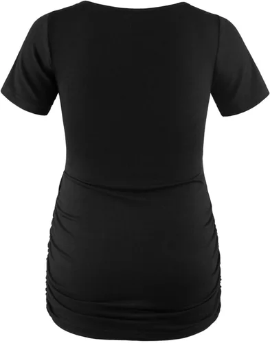 Miniatura 153 de GINKANA Blusas de maternidad de manga corta, diseño floral, fruncido, casual, para mamá, para embarazo
