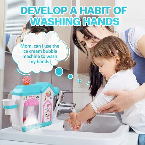 Miniatura 6 de Gretex Juguetes de Baño para Niños Pequeños de 3 4 5 6 7 8 Años Niñas, Juguete de Baño Fabricante de Helado de Burbujas, Juguetes de Ducha, Juguetes