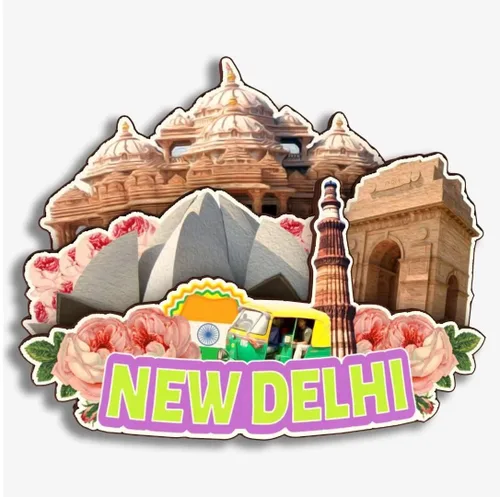 Miniatura 13 de Jaipur India - Imán de nevera de madera 3D de madera hecha a mano para viajes, recuerdos de la ciudad, imán para nevera, decoración del hogar