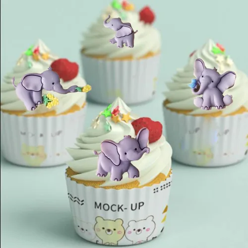 Miniatura 5 de Mujiang Juego de 4 moldes para fondant de silicona con diseño de oso de unicornio y cabeza de gato, para pasta de goma de azúcar, caramelo