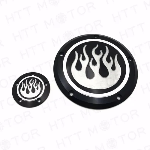 Miniatura 2 de Road King Dyna Sportster Street Bob Black Flame Fire Derby - Funda de temporizador compatible con motocicleta H-D FLD FLHR FLHR FLHTC FLHTCU FLSTSB