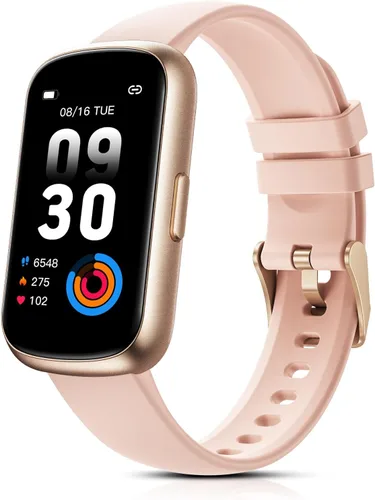 Miniatura 13 de Pulsera de fitness para mujeres y hombres, reloj inteligente con monitor de oxígeno en sangre, frecuencia cardíaca 24/7, monitor de sueño, calorías