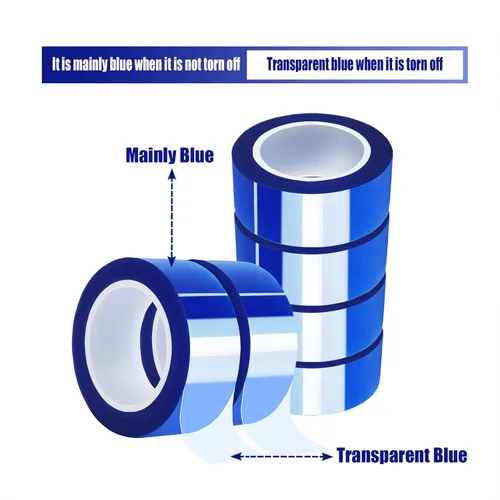 Miniatura 5 de MEBMIK 6 rollos de 20 mm x 16 m (52 pies) Cinta térmica azul de alta temperatura, cinta resistente al calor, cinta de transferencia de calor