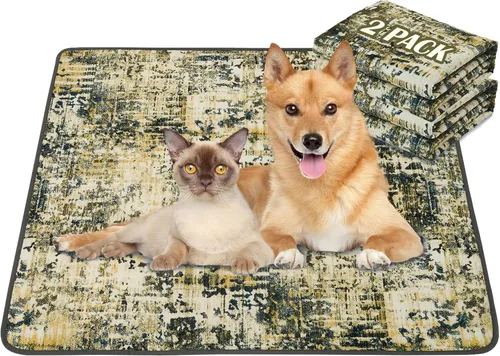 Miniatura 12 de Qeils Almohadillas Lavables para Orina para Perros, Paquete de 2 Almohadillas Reutilizables para Cachorros de 18"x24" Superabsorbentes a Prueba