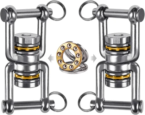 Miniatura 8 de BeneLabel Columpio giratorio con 2 rodamientos, rotación de 360°, capacidad de 770 libras, dispositivo de rotación más seguro, accesorio colgante