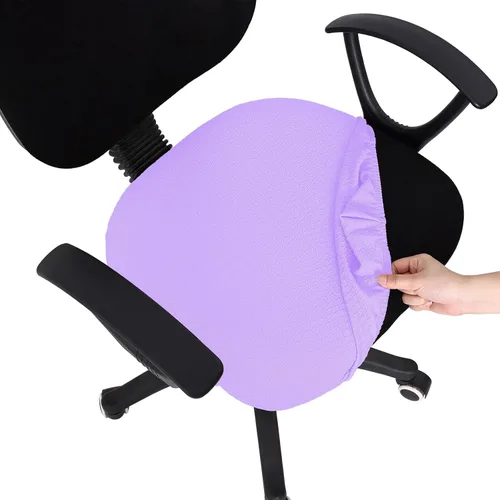 Miniatura 20 de Smiry - Fundas de asiento elásticas para silla de oficina con diseño jacquard, desmontables, lavables, antipolvo, protectores para cojines de silla