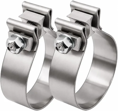 ROADFORMER Abrazadera de escape de 1.75 pulgadas de acero inoxidable de banda estrecha para reparación de tubos de escape, silenciador y sistema de