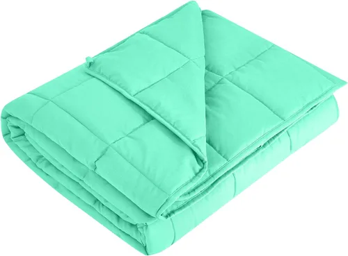 Miniatura 44 de L'AGRATY Manta con peso de 5 libras, para regazo, manta pequeña y portátil para adultos, refrescante, para viajar, relajarse y dormir, para todas
