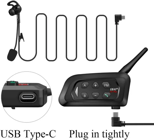 Miniatura 3 de MIMIRACLE Auriculares de árbitro, sistema de comunicación de árbitro tipo C con auriculares, intercomunicador Bluetooth de emparejamiento simple
