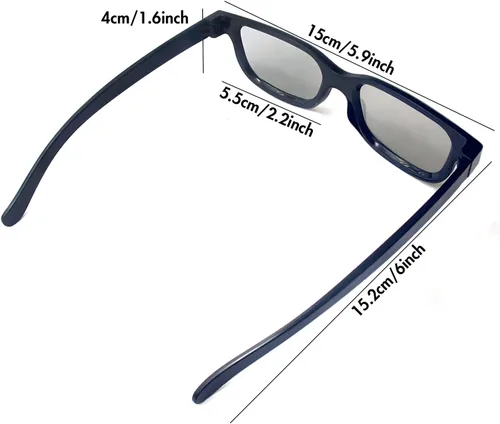 Miniatura 3 de TOUMEI Gafas 3D, polarizadas circulares no intermitentes, gafas 3D pasivas para formato de cine/proyector de TV 3D polarizado pasivo - Gafas 3D que