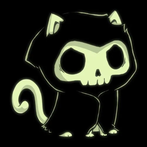 Miniatura 3 de TeeTurtle Camiseta estándar Grim Kitty (brillante)