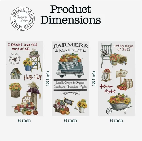 Miniatura 2 de Papel transferible estampado para manualidades y muebles 3 hojas de diseño 15 cm x 30 cm Transferencias para decoración del hogar