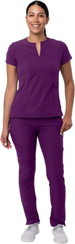 Miniatura 5 de Adar Addition Go-Higher - Juego de uniforme quirúrgico para mujer, camiseta con muescas y cuello en V, pantalones cargo quirúrgicos y ajustados