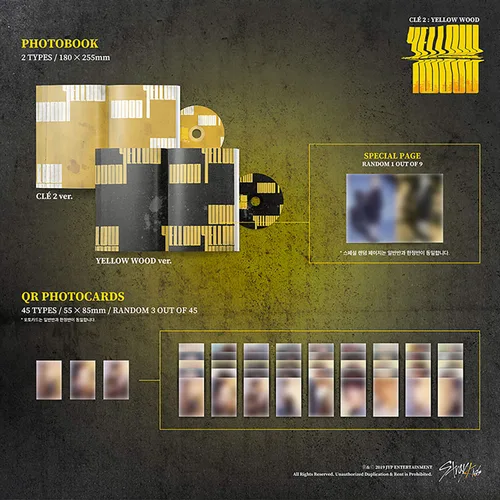 Miniatura 3 de STRAY KIDS - Special Album [CLE 2 : YELLOW WOOD] (YELLOW WOOD Ver.) CD + Photobook + 3 QR Photocards + 2 Pin Button Badges