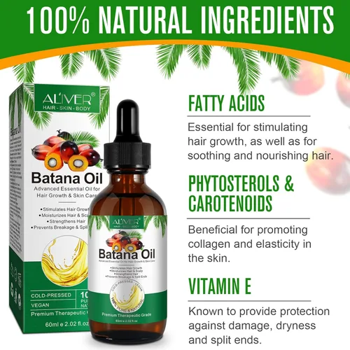 Miniatura 3 de Aceite de batana crudo para el crecimiento del cabello, aceite de batana 100% puro de Honduras, nutre el cabello seco y dañado, elimina las puntas