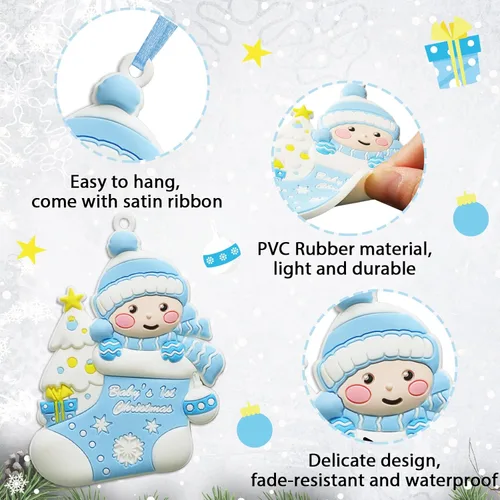 Miniatura 3 de Ornamento de Navidad 2025 del Primer Bebé Niño Personalizado Decoración de Bebé Niño Ornamento del Árbol de Navidad Primer Recuerdo Personalizado