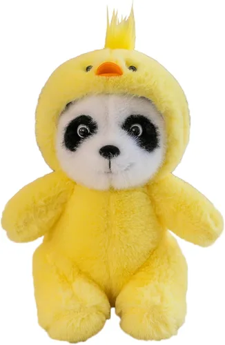 Miniatura 11 de Lindo panda de peluche para cosplay como conejo marrón, juguete de peluche suave de panda en disfraz de conejo, juguetes de peluche para niños de 12