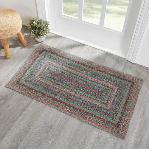 Miniatura 10 de VHC Brands Alfombra de yute multi medio círculo con almohadilla 19.5x36