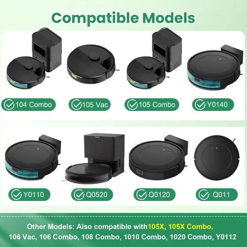 Miniatura 2 de Kit de 23 accesorios para aspiradora iRobot Roomba 104, 105, 105X Vac/Combo, Y0140, Y0110, Q0520, Q0120, Q011, piezas de repuesto incluyen 2