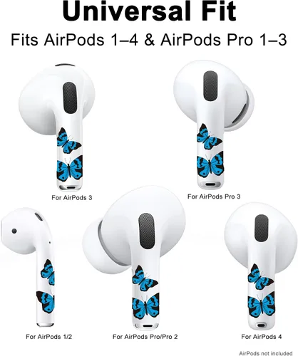 Miniatura 4 de RockMax Funda para AirPods 4, bonita calcomanía para AirPods 4ª generación, compatible con funda de mariposa AirPod 2024, envoltura de tatuaje