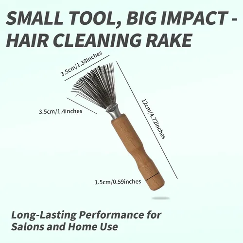 Miniatura 7 de Paquete de 2 cepillos limpiadores de pelo, cepillo de limpieza para cepillo de pelo, solución fácil de limpiar con rastrillo de metal, mango