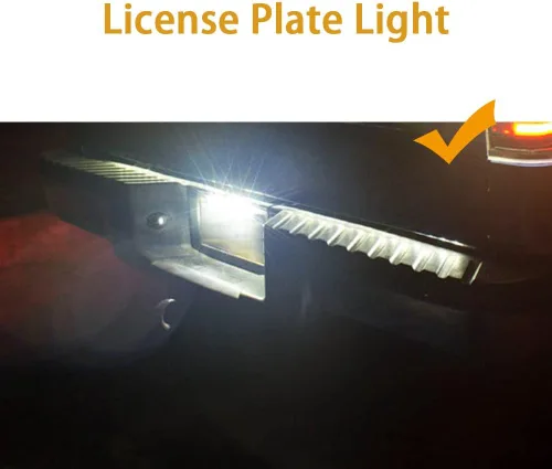 Miniatura 9 de Xotic Tech - Juego de 6 luces LED blancas de carga de montaje alto + luz de matrícula + juego de bombillas de luz inversa de respaldo + herramienta